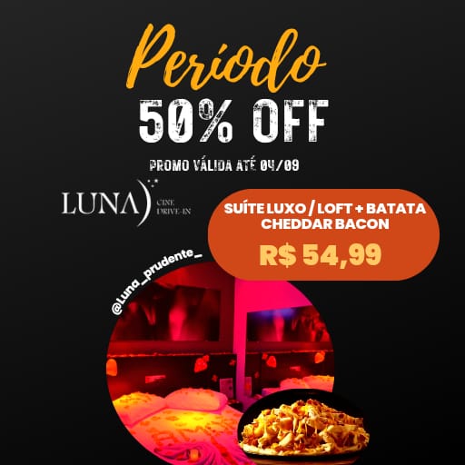 PERÍODO + PORÇÃO DE BATATA CHEDDAR BACON POR APENAS R$ 54,99