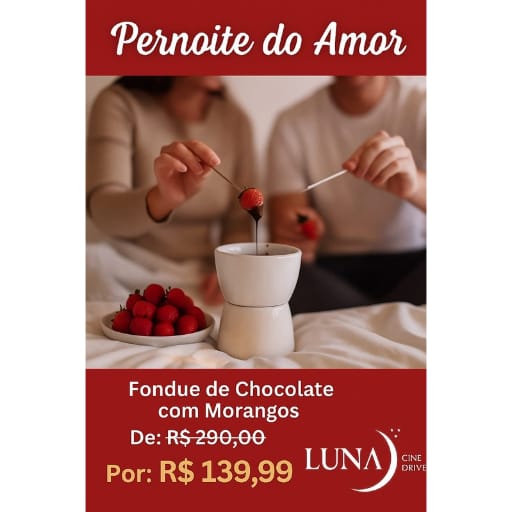 Pernoite do Amor! Suíte Decorada + Fondue de Chocolate com Morangos